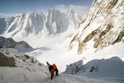 Couloir en Y à l'Aiguille d'Argentière