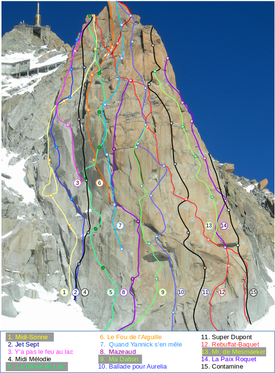 Aiguille du Midi Face S Voie Rébuffat Baquet