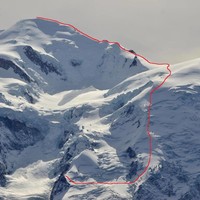 Zoom sur itinéraire de montée à ski depuis les Grands Mulets