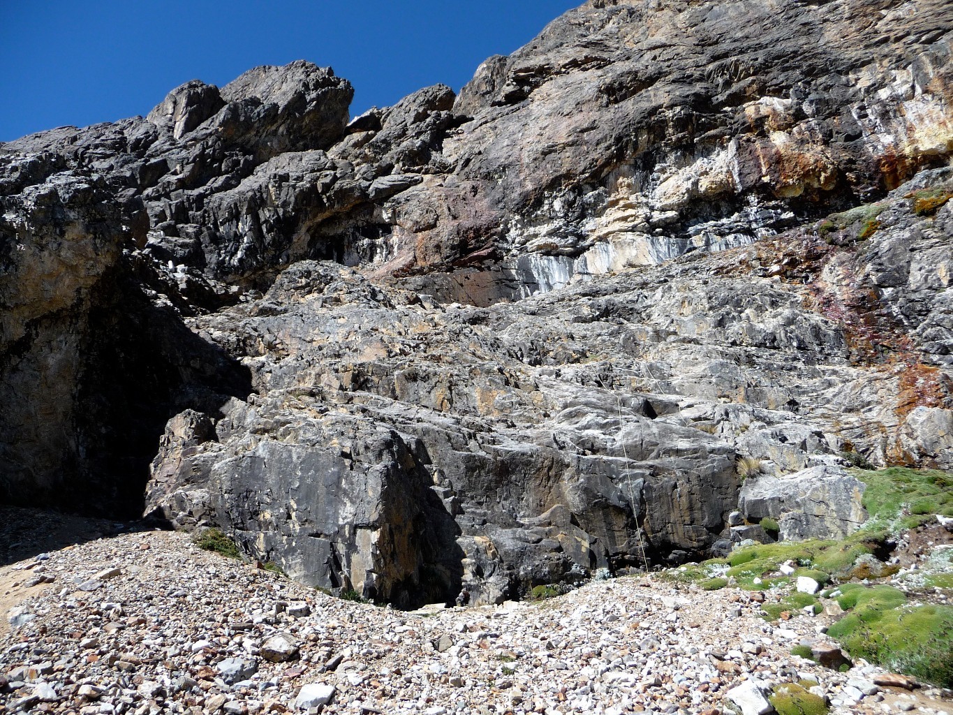 La barre rocheuse à désescalader après le col Rasac