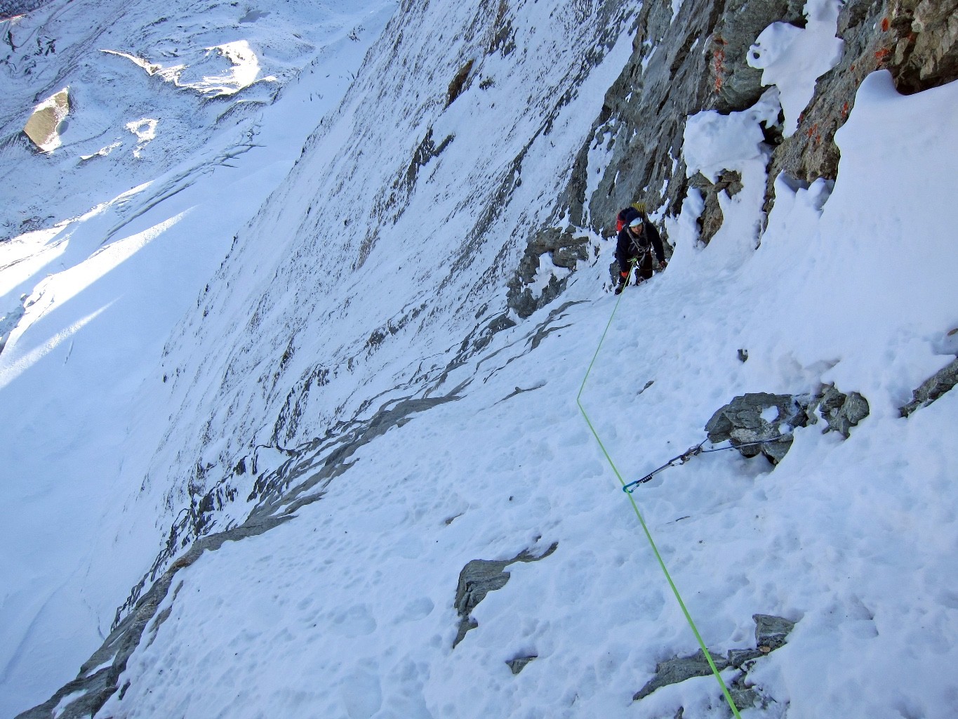 Première longueur dans la rampe