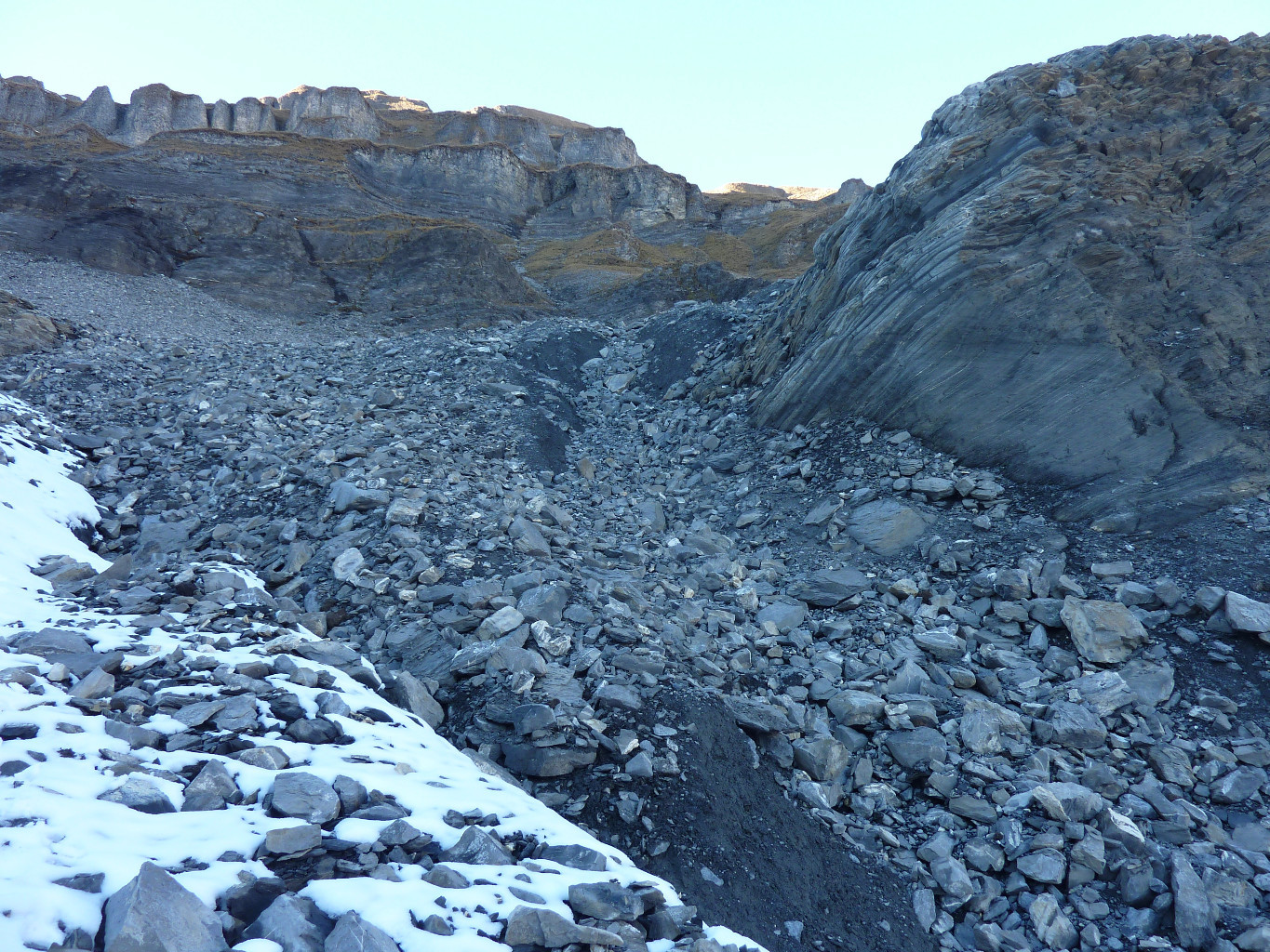 Sortie du glacier de la Finive