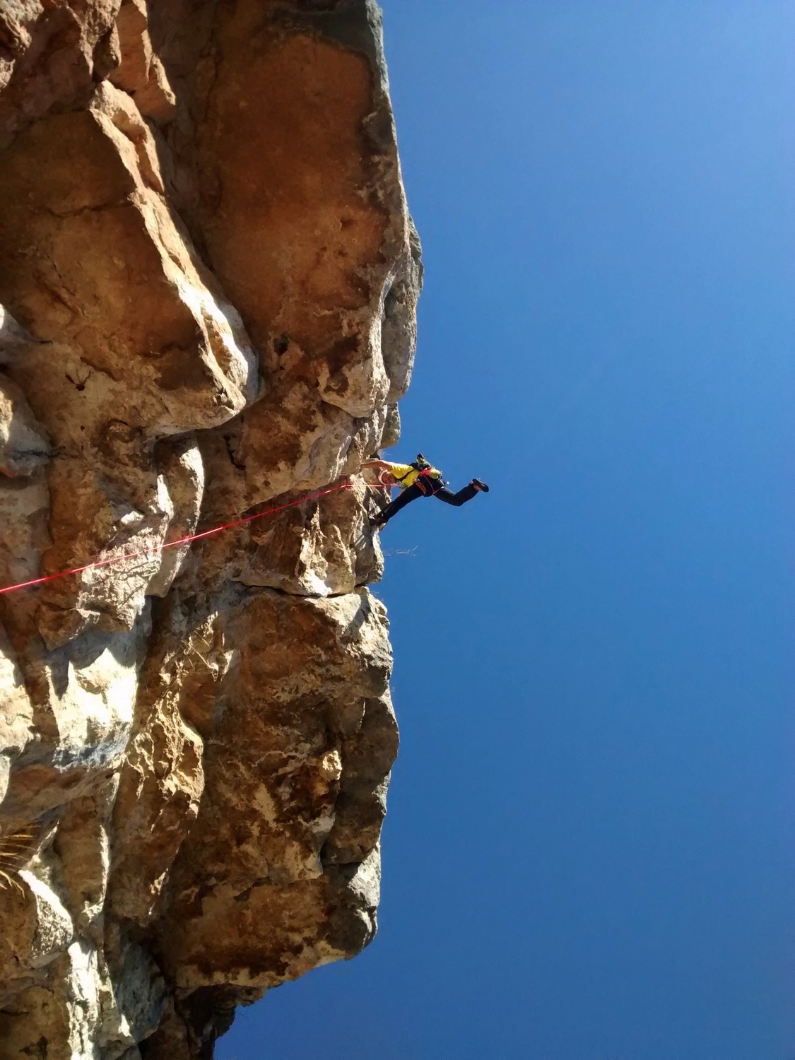 Dans le toit de L6 en 7a