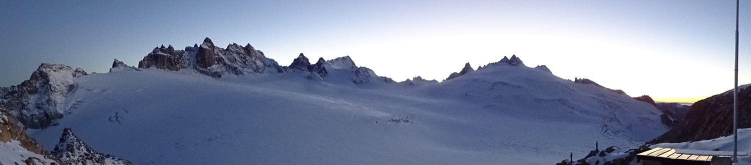coucher de soleil sur le bassin de Trient