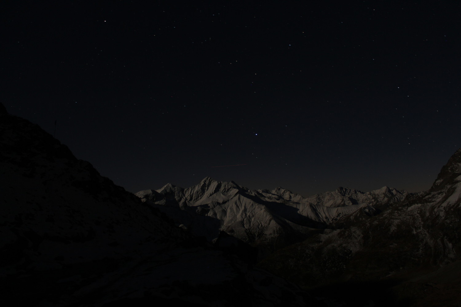 De nuit, vu depuis le refuge du pigeonnier