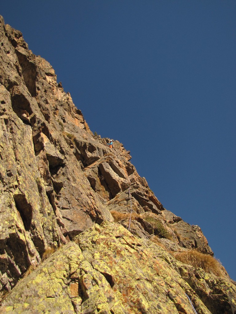 At the belay at the end of Pitch 1