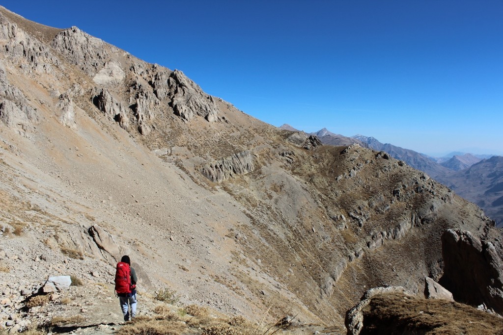 traversée du deuxième couloir à la descente