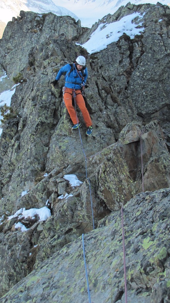 downclimb section on the ridge