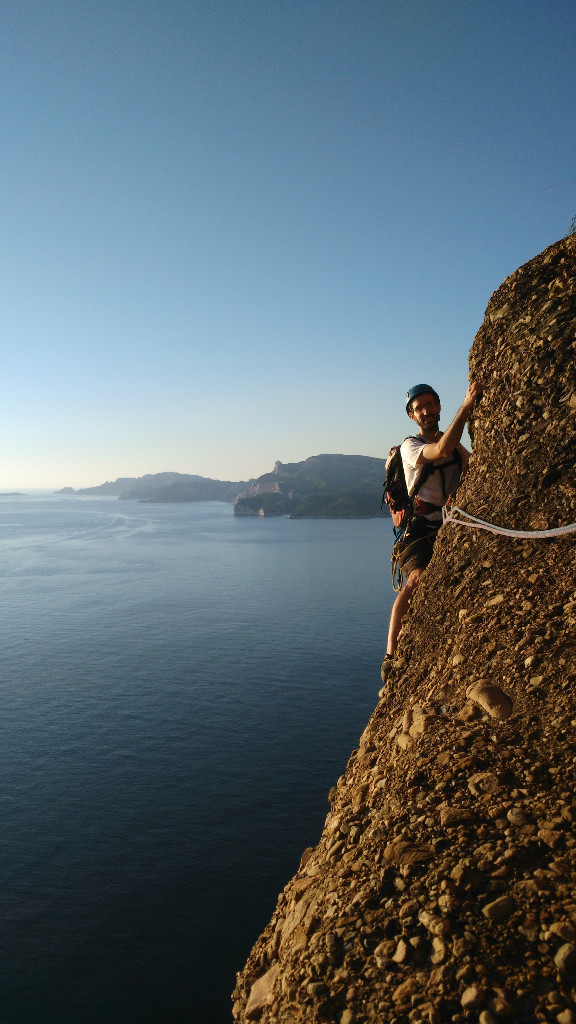 La sortie du 6b en poudingue, jolie !