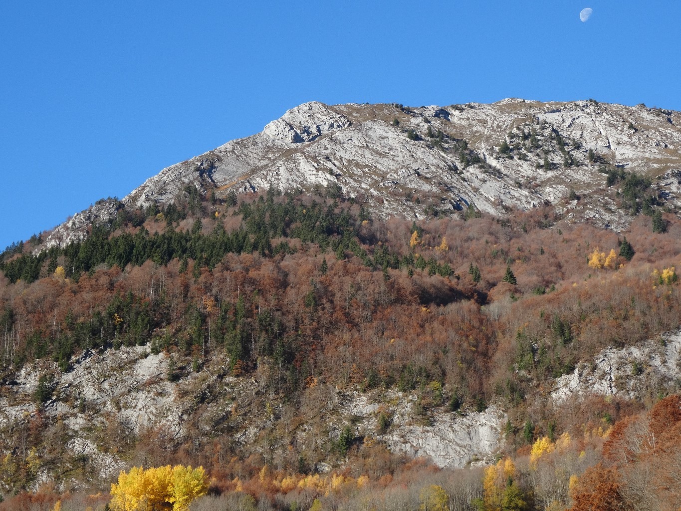l'arête E de l'aiguille sous la lune