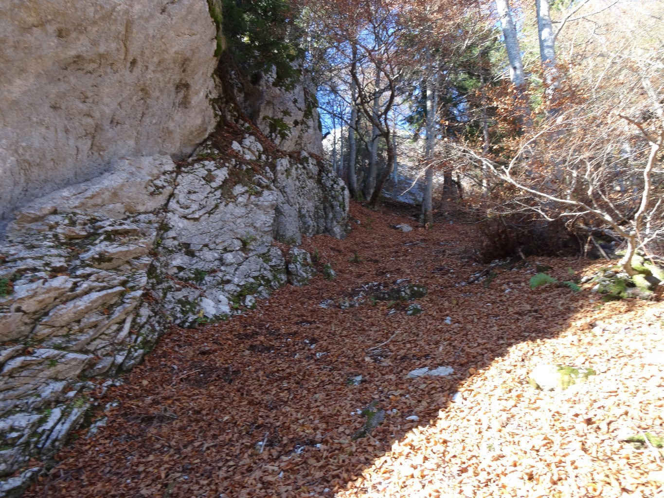 le couloir raide d'accès