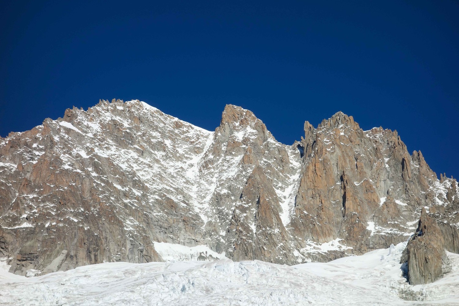 Conditions en face sud de la Verte (Quelqu'un a dit qu'il y avait un couloir??)