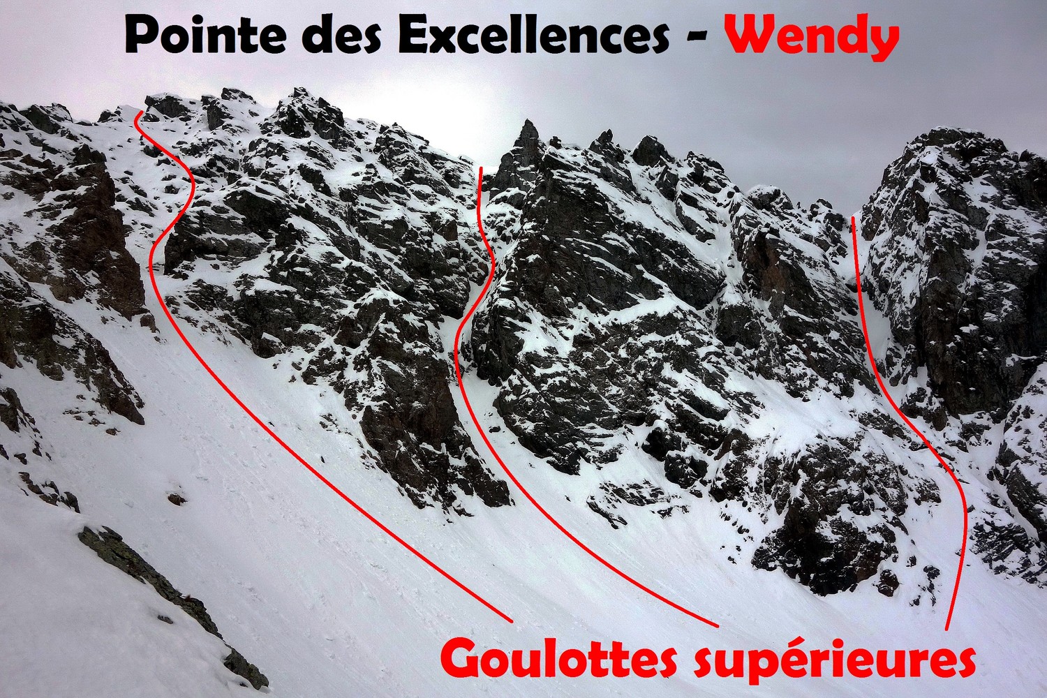 Pointe des Excellences - Wendy - Goulottes supérieures