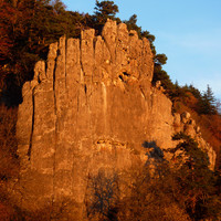 Rocher de Onze Heures au soleil couchant