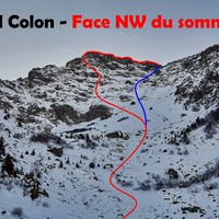 Grand Colon - Face NW du sommet N - descente Face N