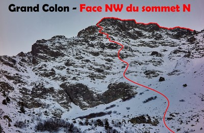 Grand Colon - Face NW du sommet N Grand Colon - Face NW du sommet N