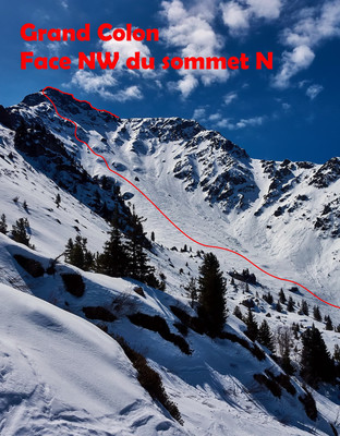 Grand Colon - Face NW du sommet N Grand Colon - Face NW du sommet N