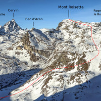Mont Roisetta itinéraire depuis Cheneil (Période très peu enneigée)