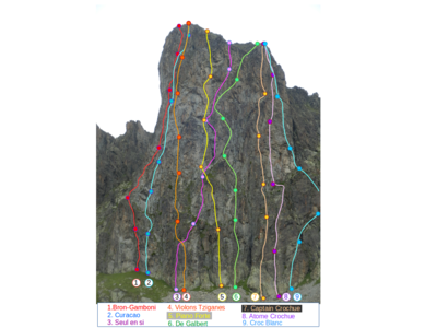 Tour de Crochues, Face SW Tour de Crochues, Face SW