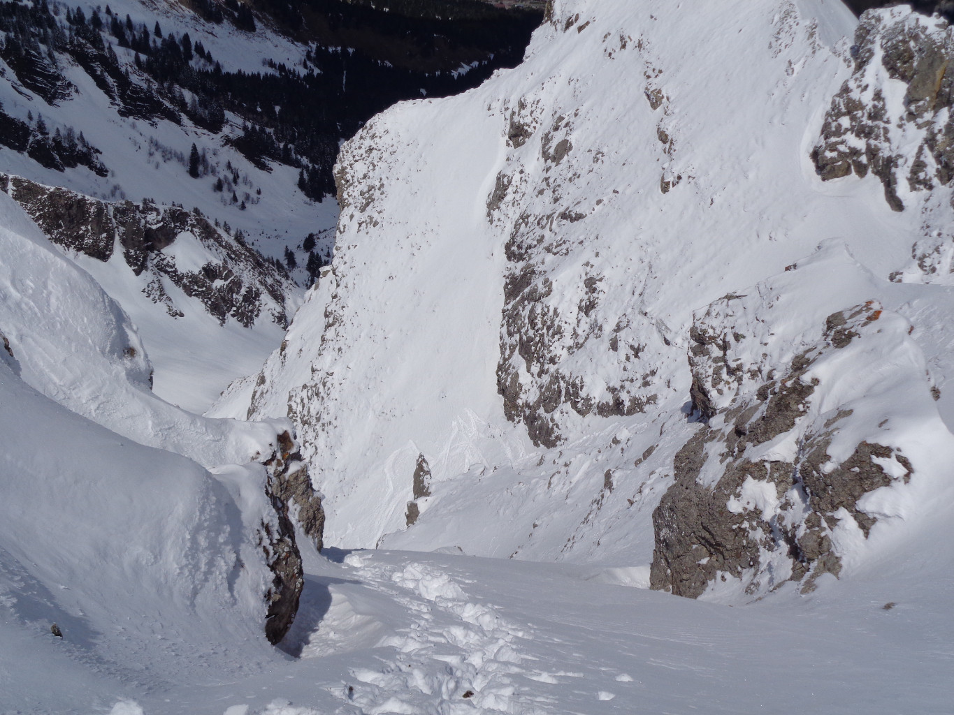 Vue sur le couloir depuis le sommet