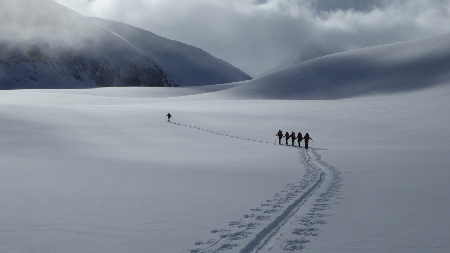 En montant sur le Bruneggletscher