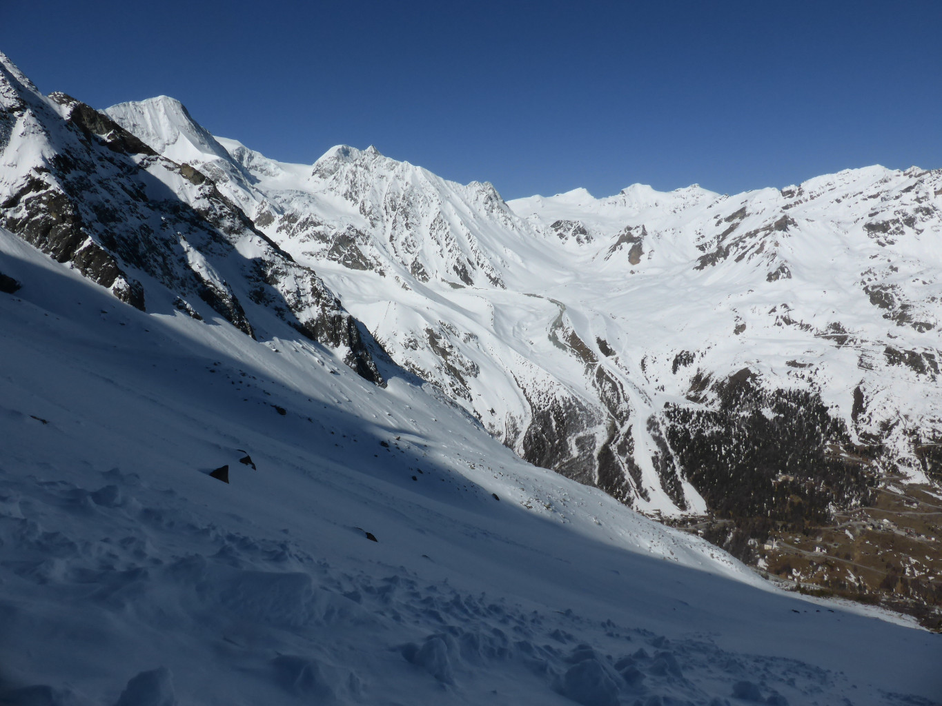 L'enneigement autour d'Arolla