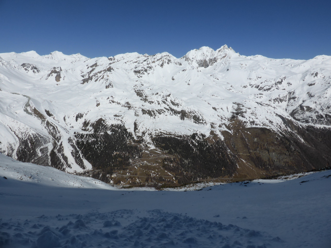 L'enneigement autour d'Arolla