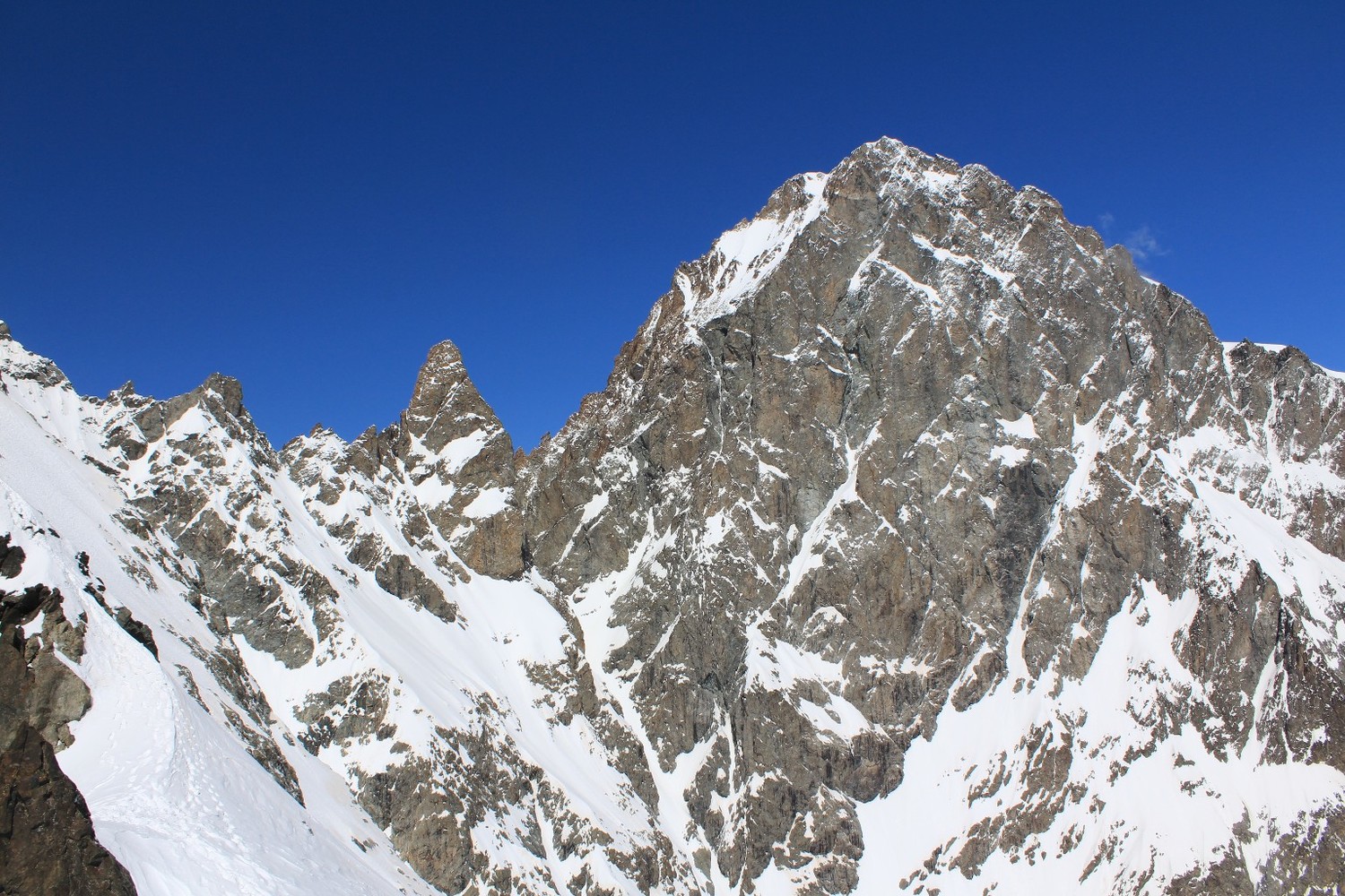 La Barre des Ecrins et le Fifre vus de la Bosse 3343m du Pic Coolidge