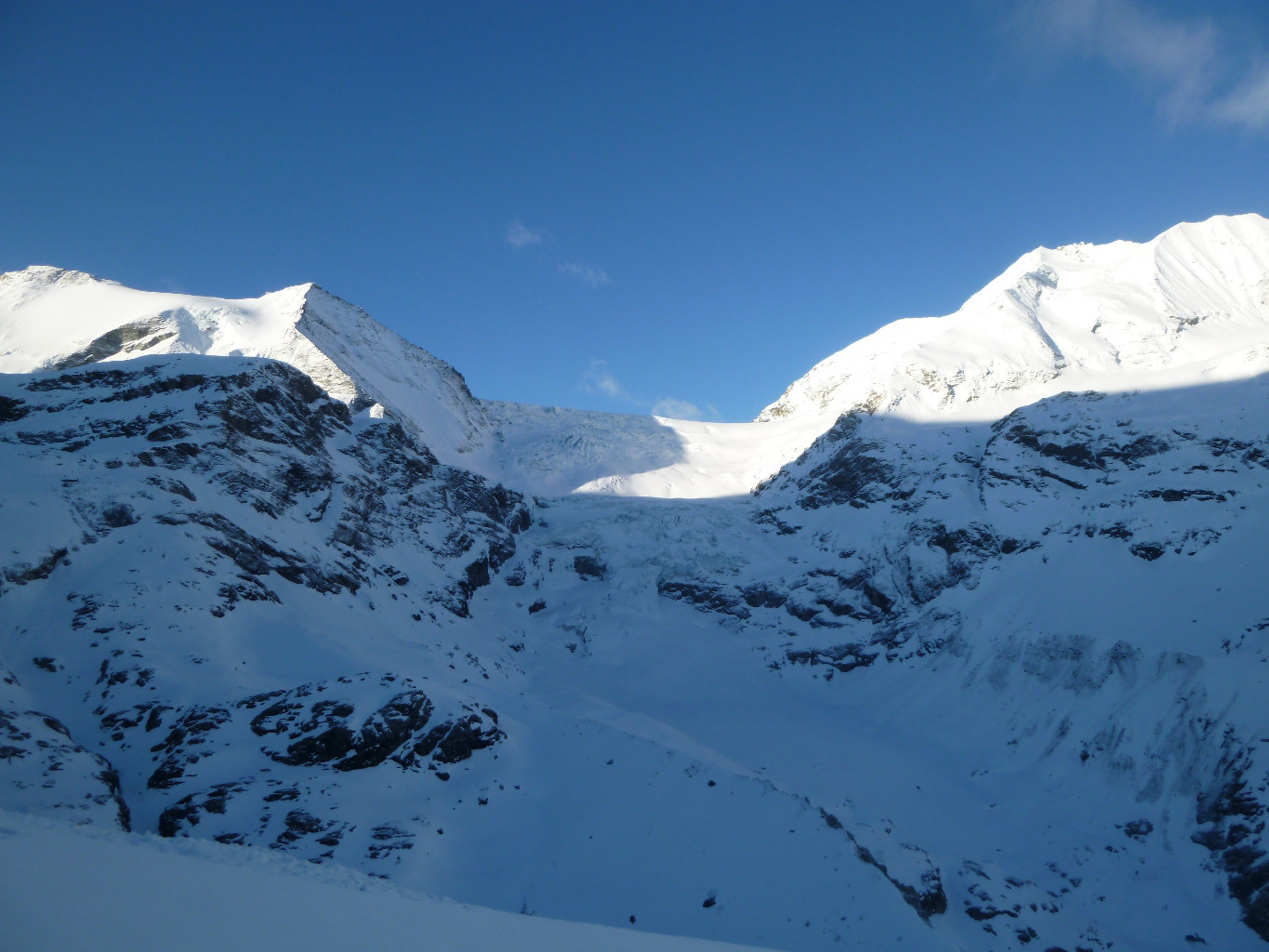 Turtmanngletscher (le bas) depuis Turtmannhütte