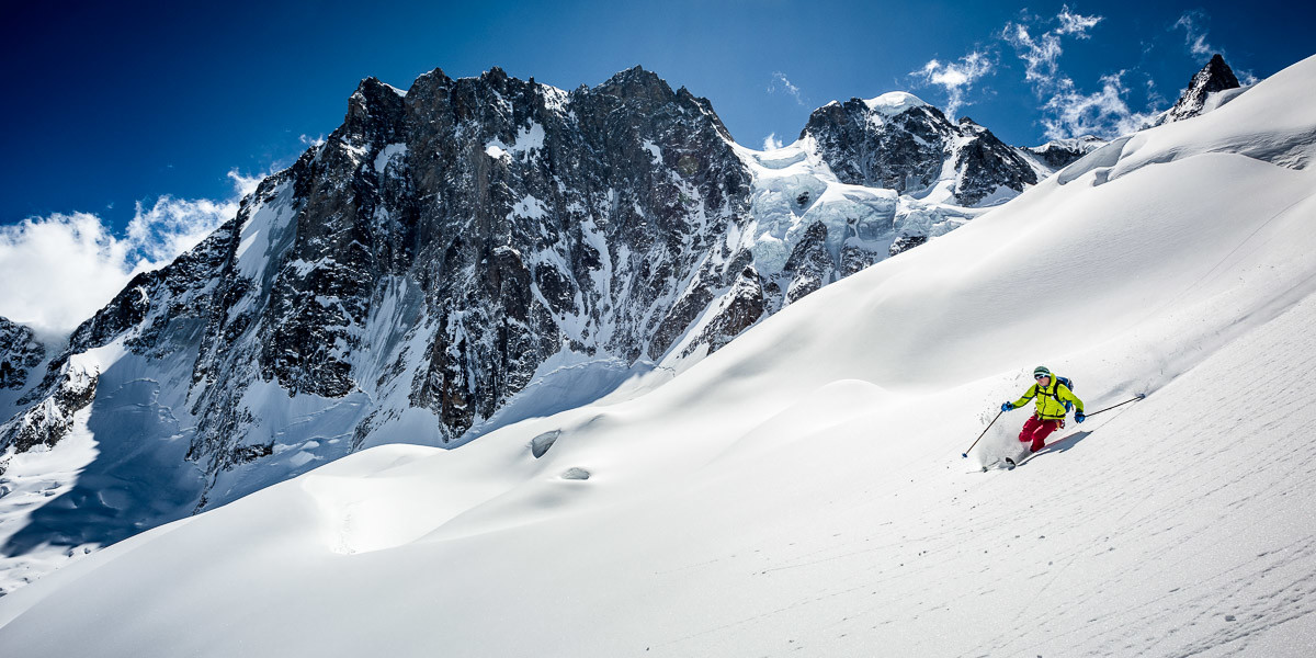 Francis se fait plaisir sous les Grandes Jorasses.