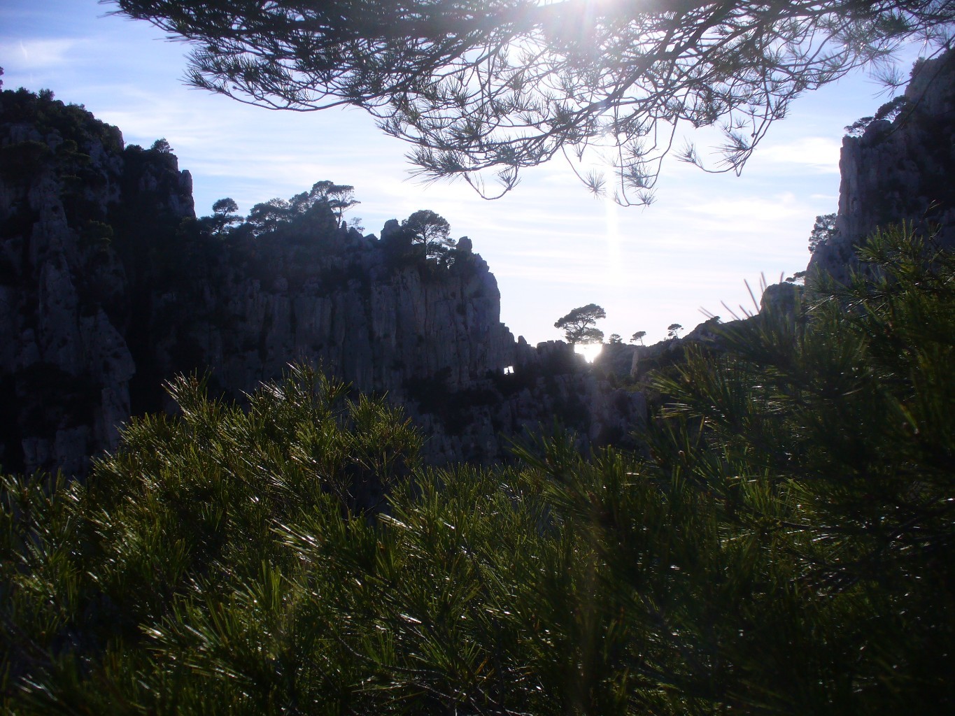 Au sommet, vue sur le trou du canon