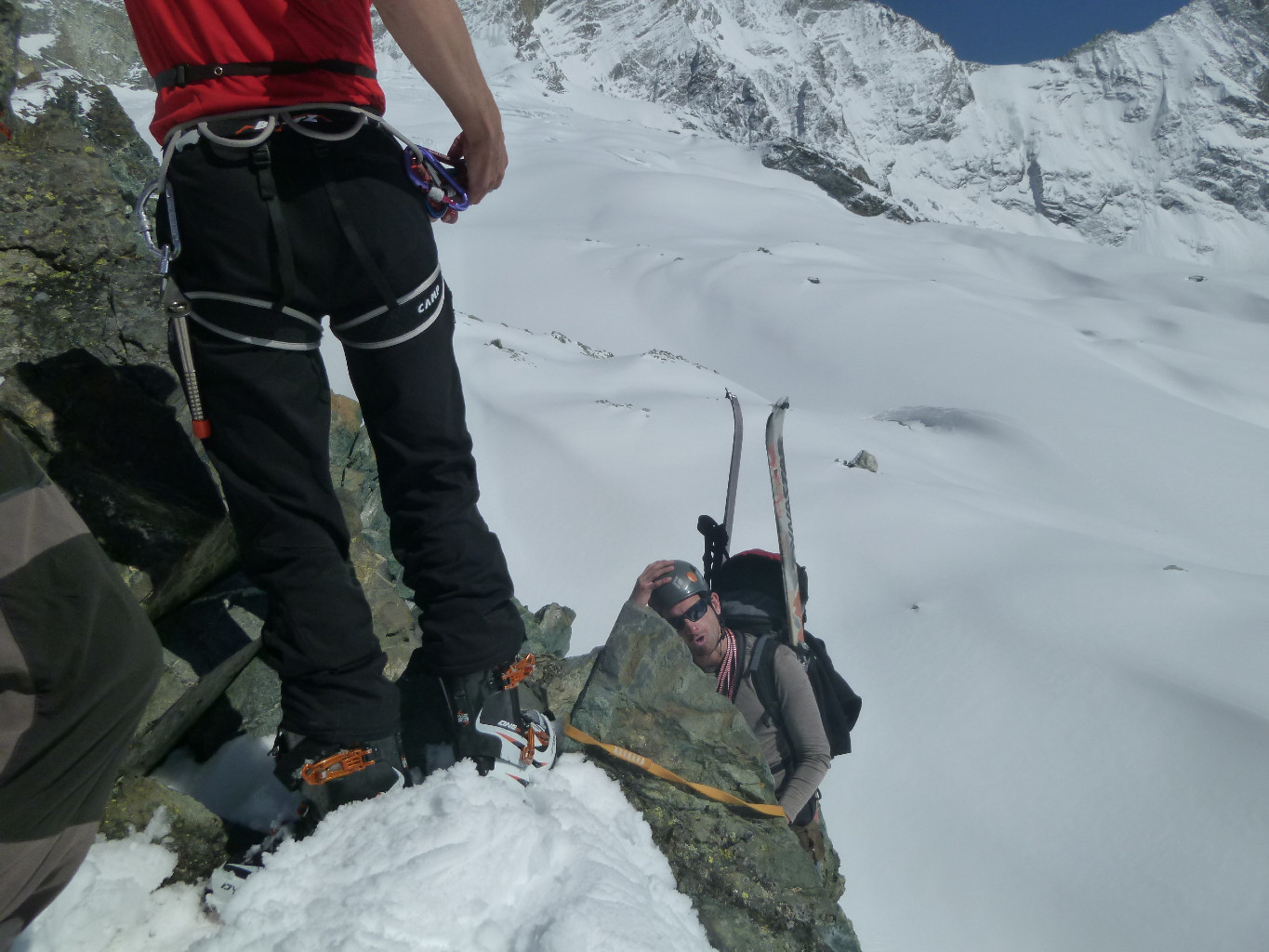 Variante rappel légèrement à l'E du Col de Milon