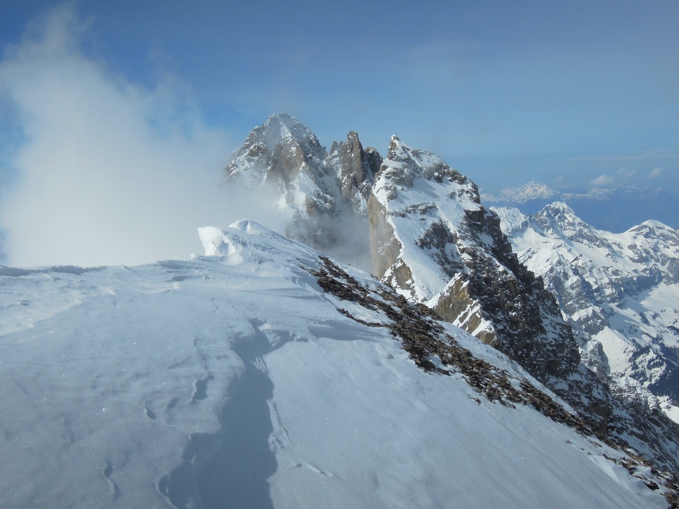 Sommets, Dent Jaune, Doigts, Haute Cime.
