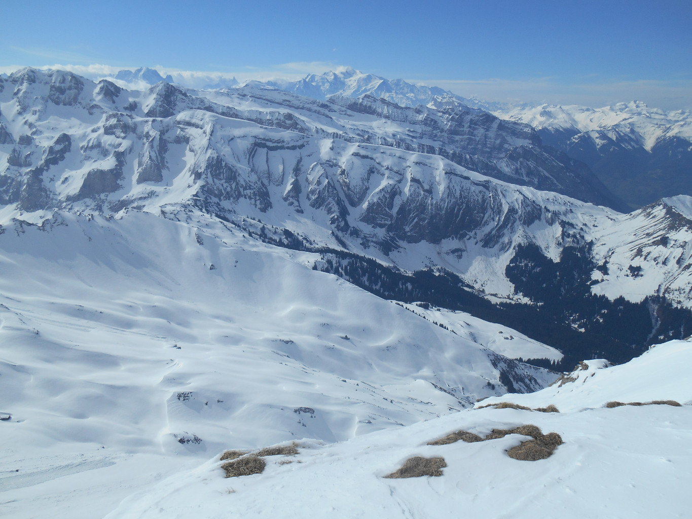 Bossetan et Mont Blanc depuis les Hauts Forts