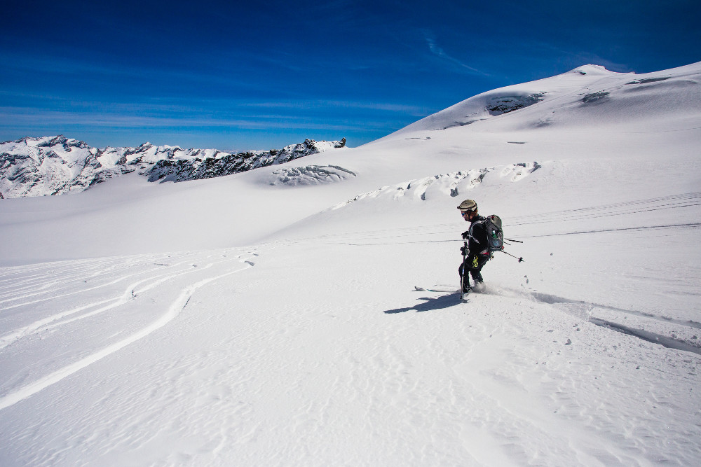 Descente Allalingletscher