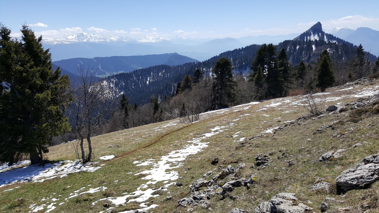 Sommet de la Pinéa vu depuis les crêtes