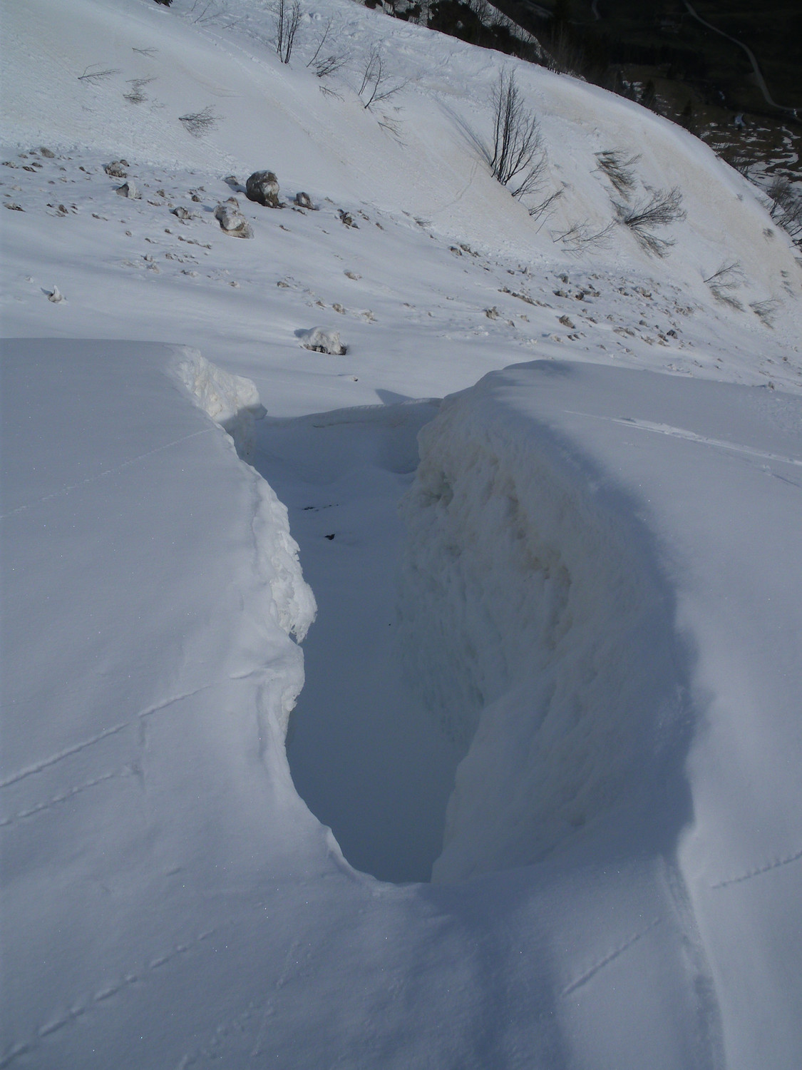 Une crevasse!