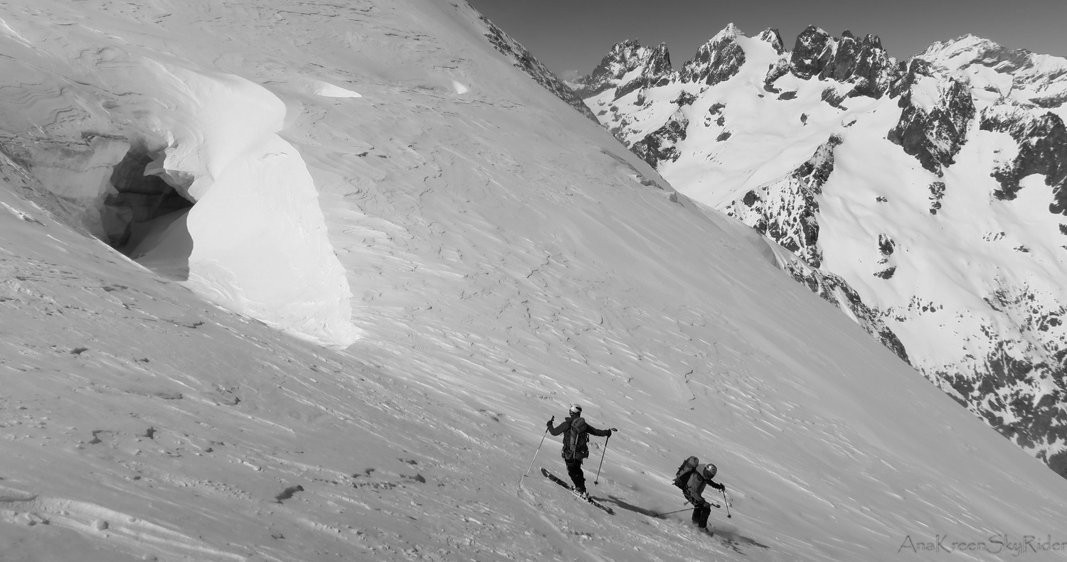 Descente sur les Agneaux, mef ! au fond la Grande Ruine