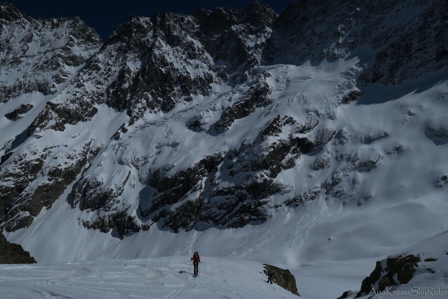 Remontée à Adèle Planchard, après un petit couloir
