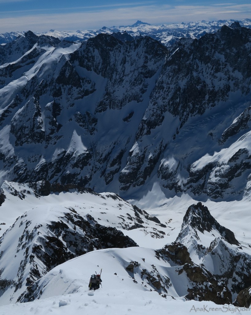 Arête finale sur fond de Viso