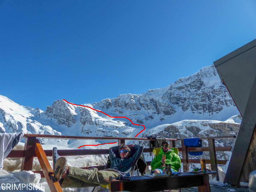 L'itinéraire vu de la terrasse du refuge