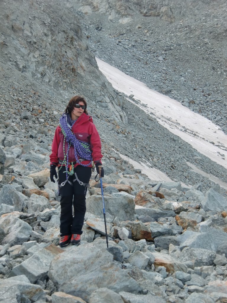 La morraine entre les glacier Allalin et Hohlaub