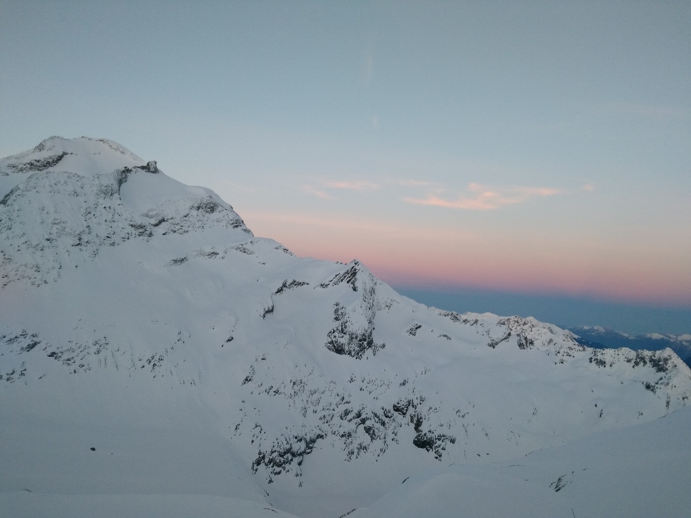 Levé du soleil, au départ du refuge