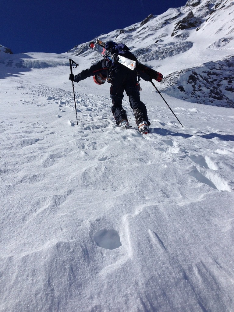 La montée dans la face