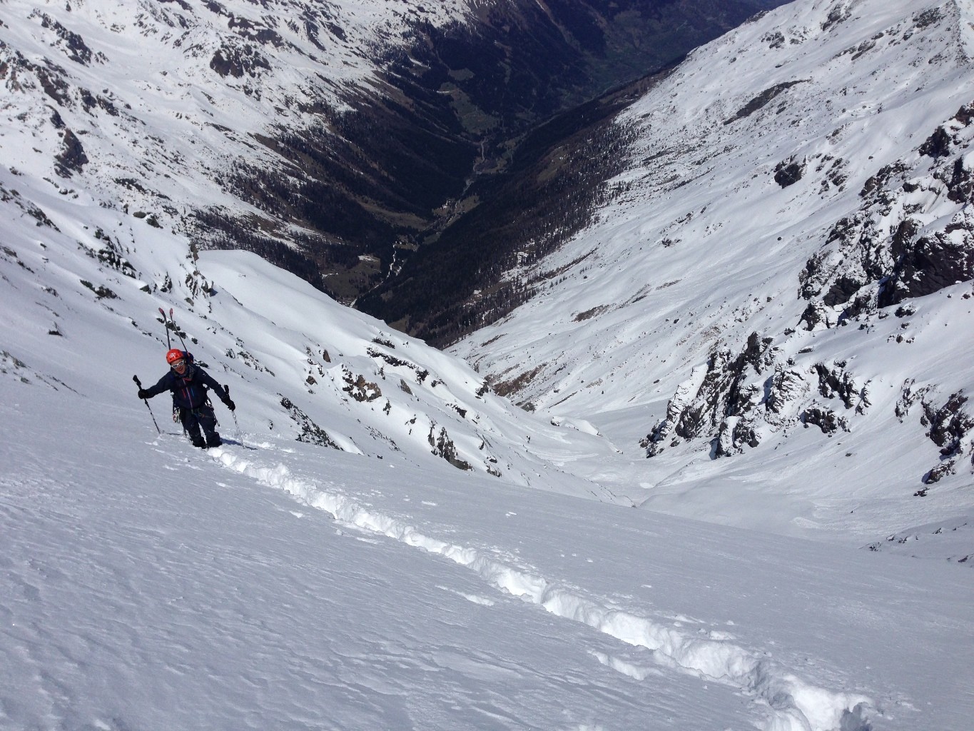 Presque au sommet, fatiguant de tracer dans cette neige !
