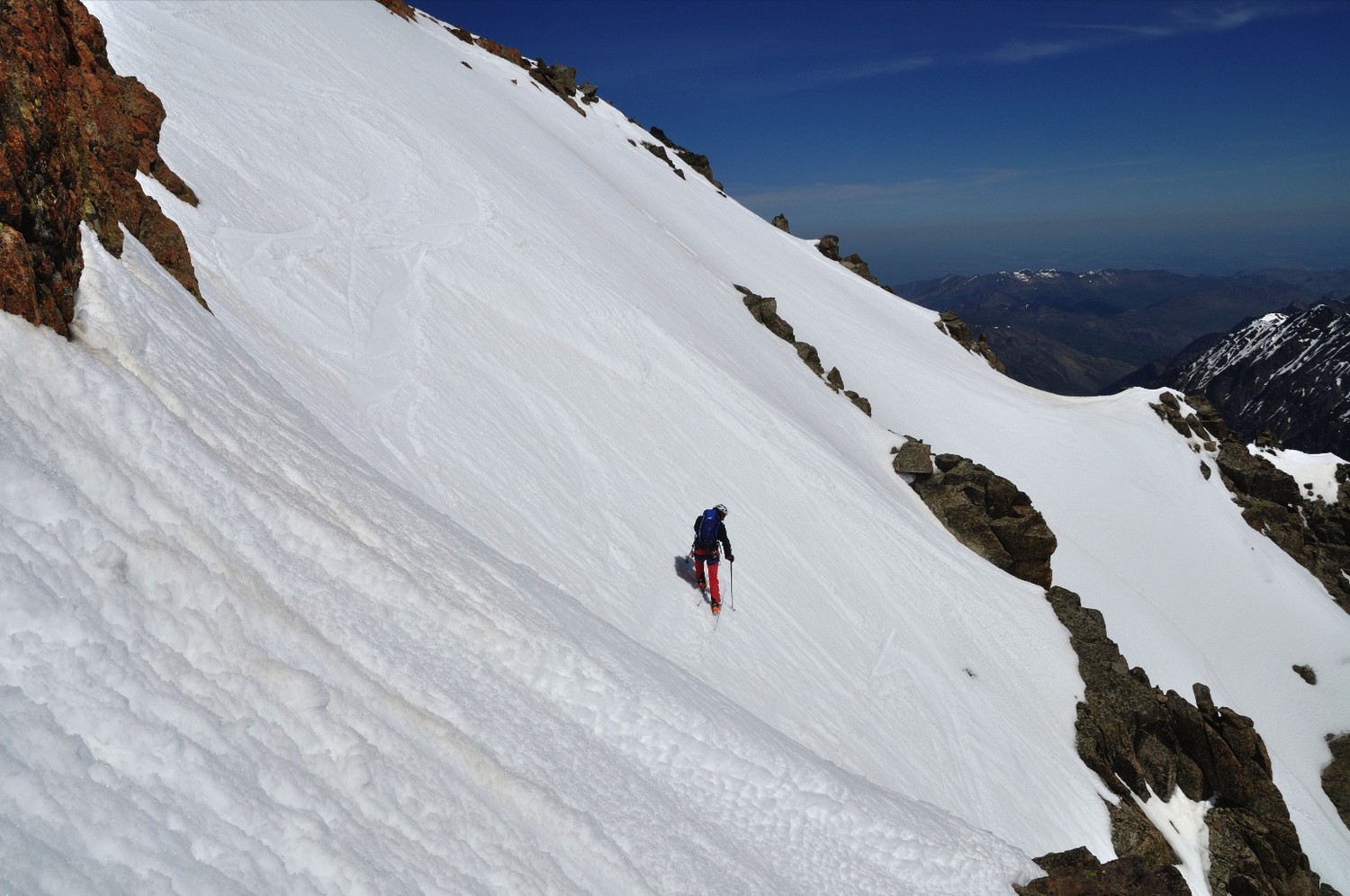 Premiers virages en haut du couloir