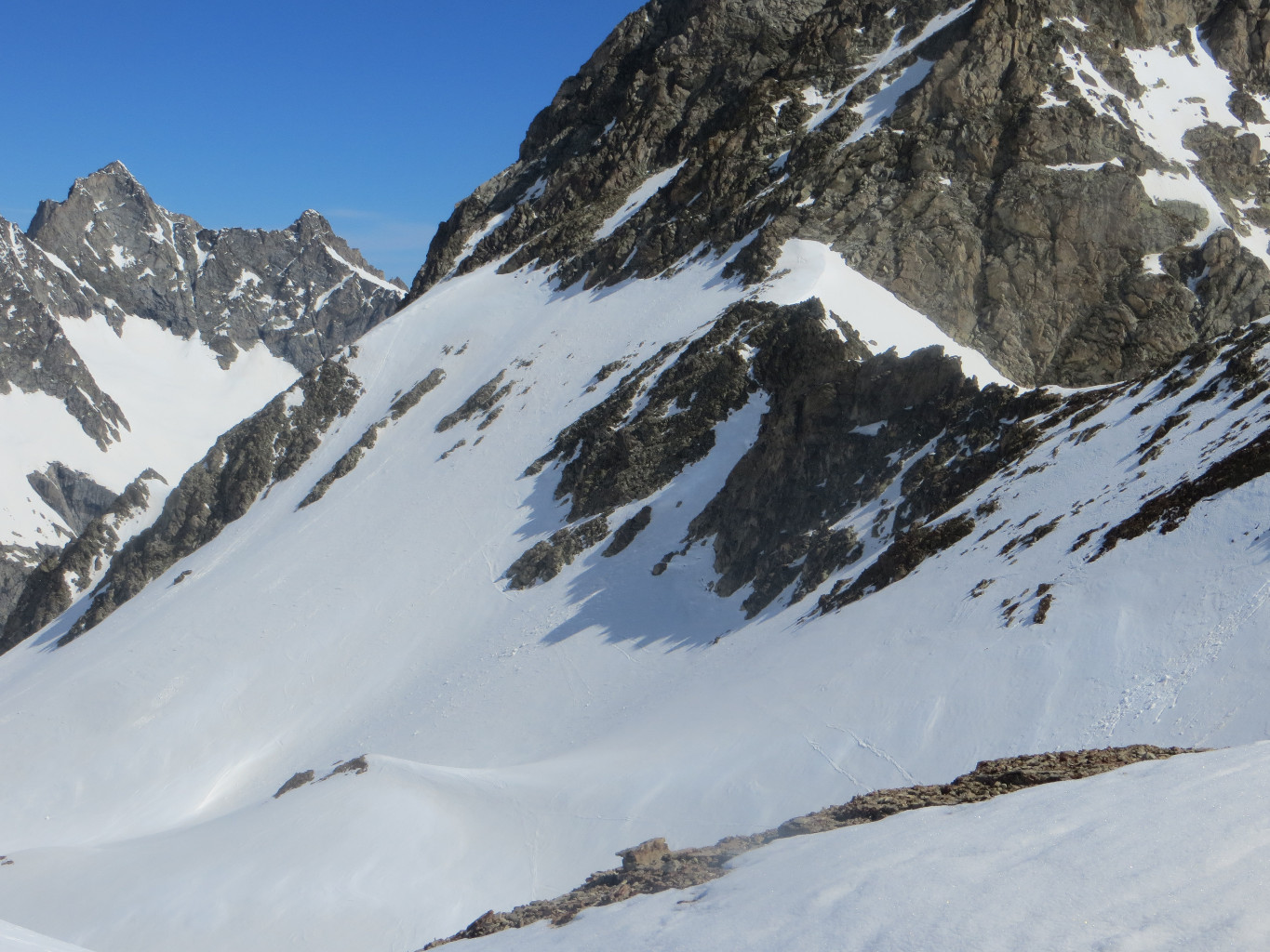 Versant ouest du col, bien dur