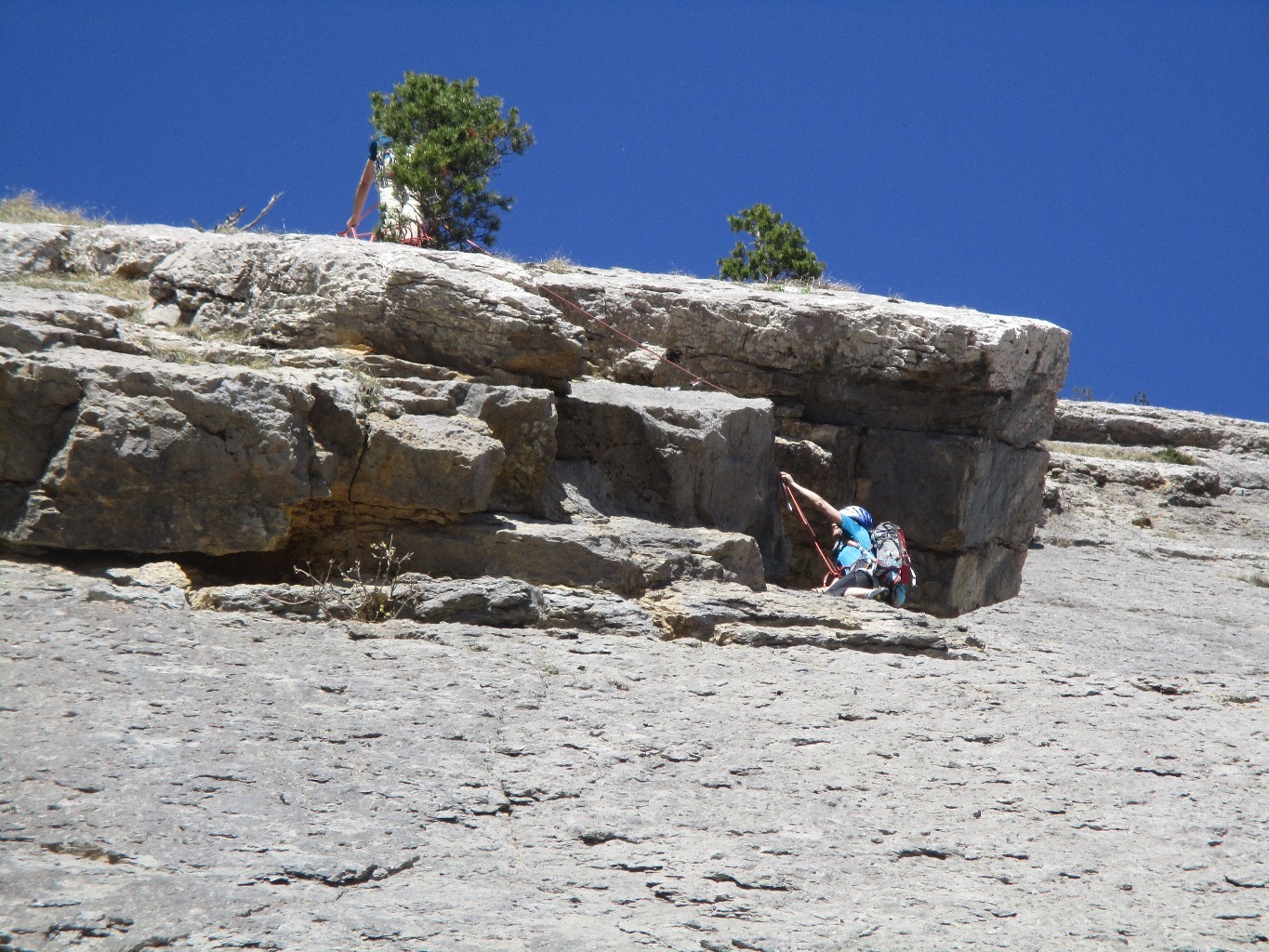 Le passage du petit surpomb de L1