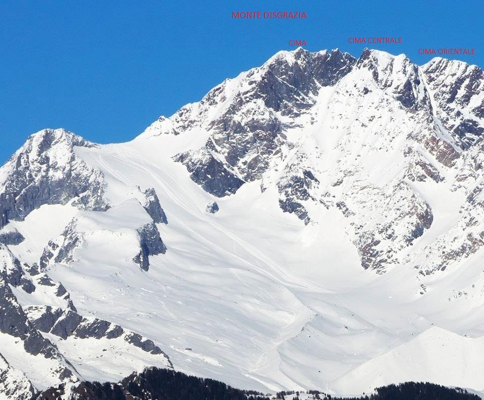 Monte Disgrazia a dx il canale SW