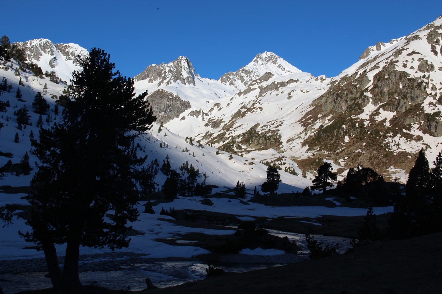 Le matin, depuis le refuge Wallon